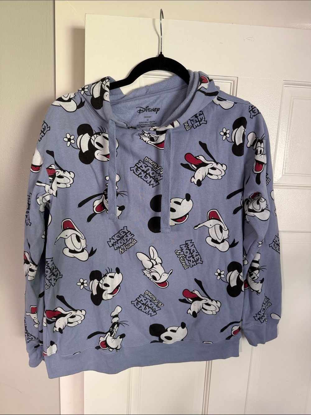 Disney Light Blue Mickey Mouse Crewneck Hoodie Pullover